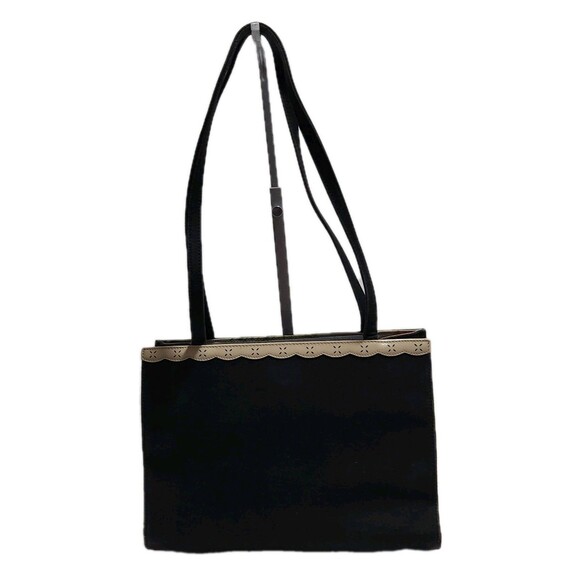 Vintage Kate Spade Sam Black Canvas Shoulder Bag – Classic Box Tote - Picture 1 of 13